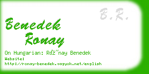benedek ronay business card
